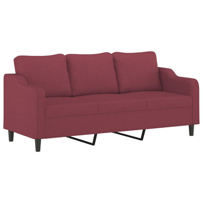 3-personers sofa 180 cm stof vinrød