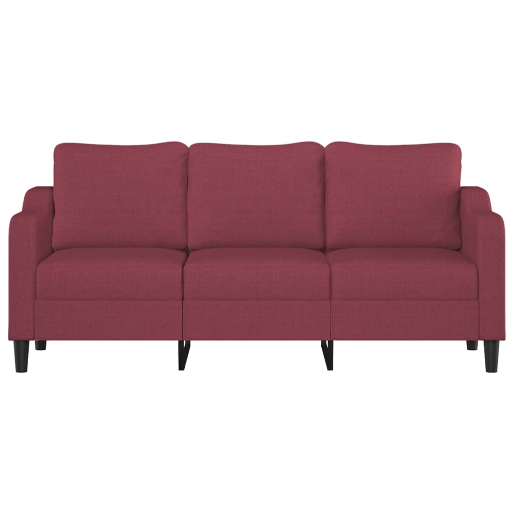 3-personers sofa 180 cm stof vinrød