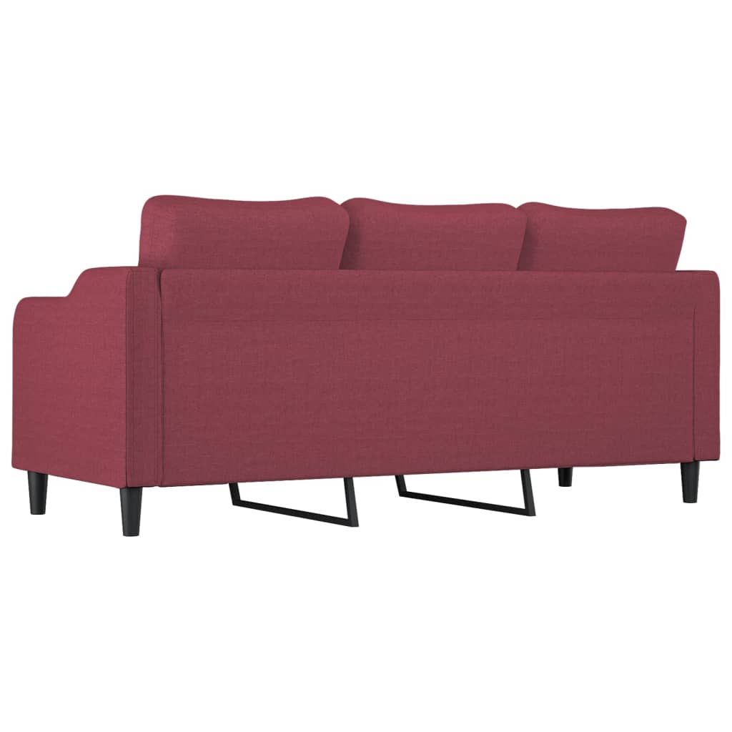 3-personers sofa 180 cm stof vinrød