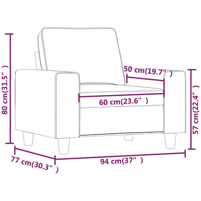 lænestol 60 cm stof cremefarvet