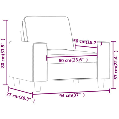 lænestol 60 cm stof gråbrun