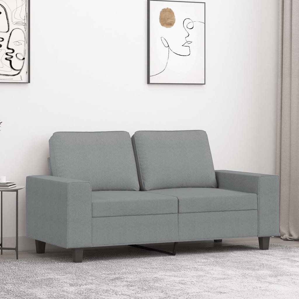 2-personers sofa 120 cm stof lysegrå