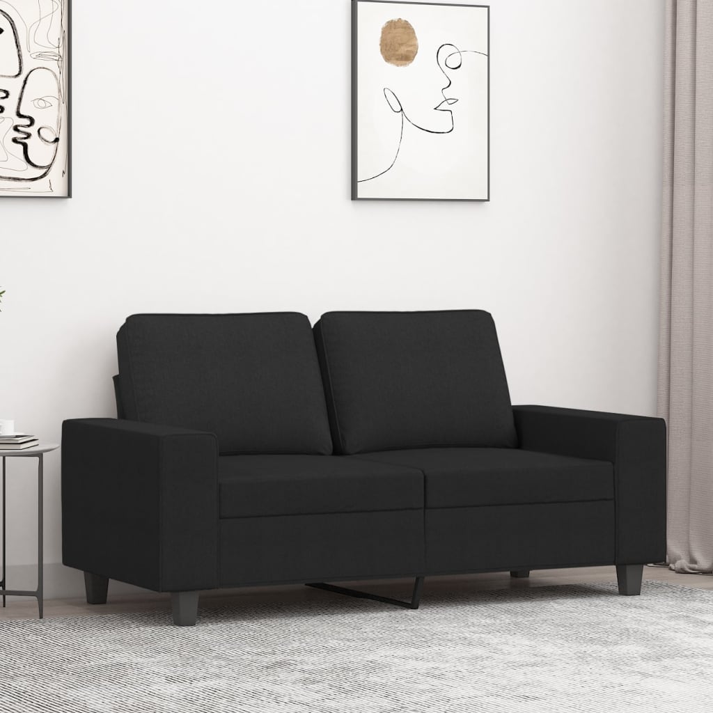 2-personers sofa 120 cm stof sort