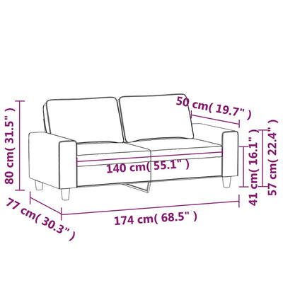 2-personers sofa 140 cm stof mørkegrå