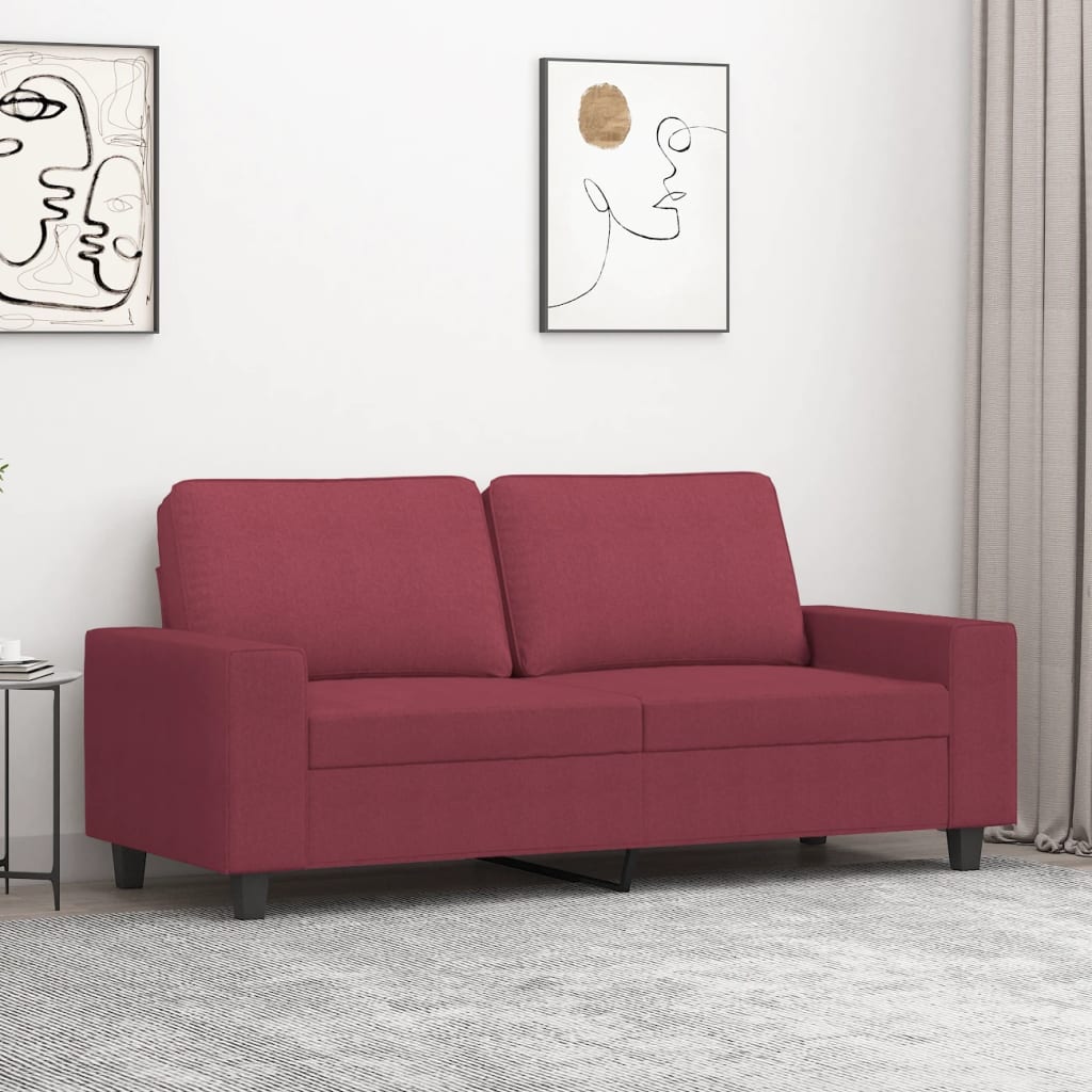 2-personers sofa 140 cm stof vinrød