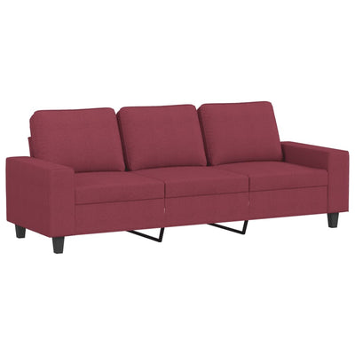 3-personers sofa 180 cm stof vinrød