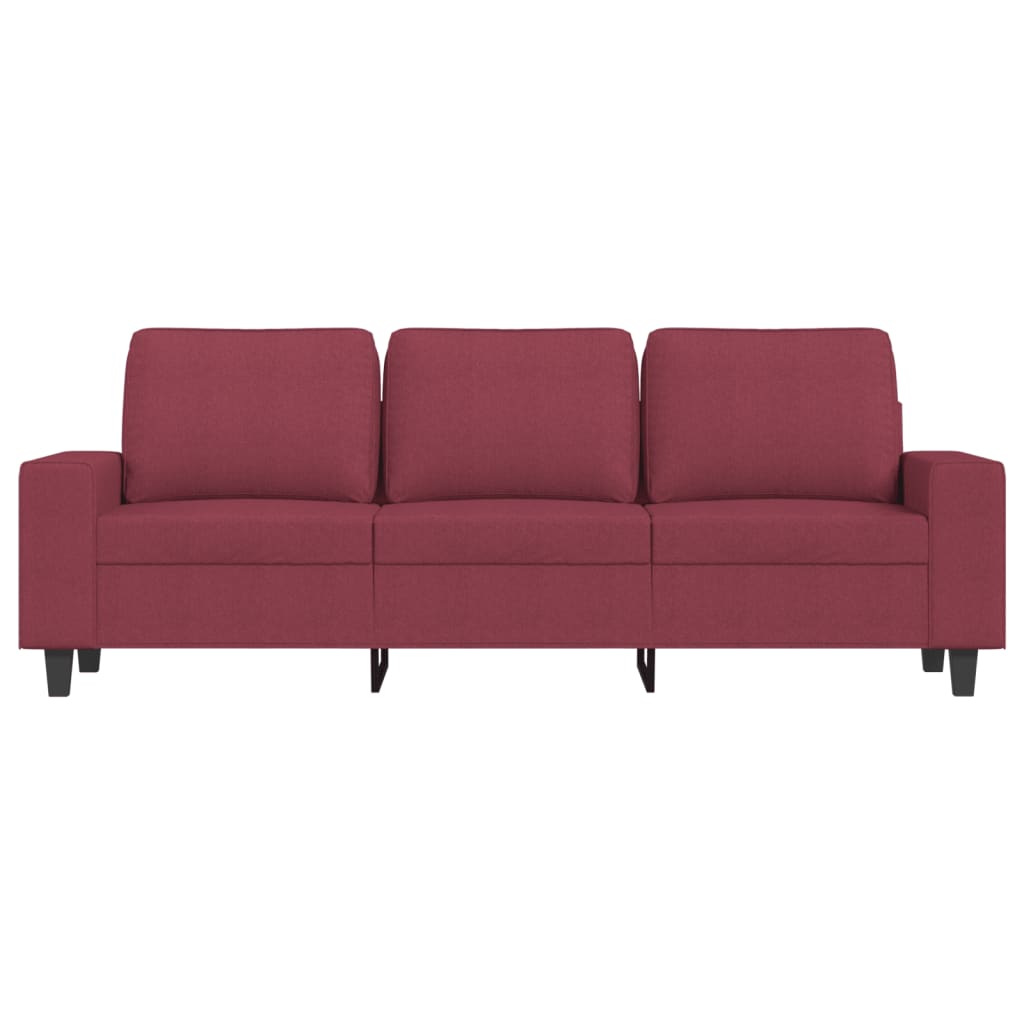 3-personers sofa 180 cm stof vinrød