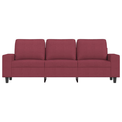 3-personers sofa 180 cm stof vinrød