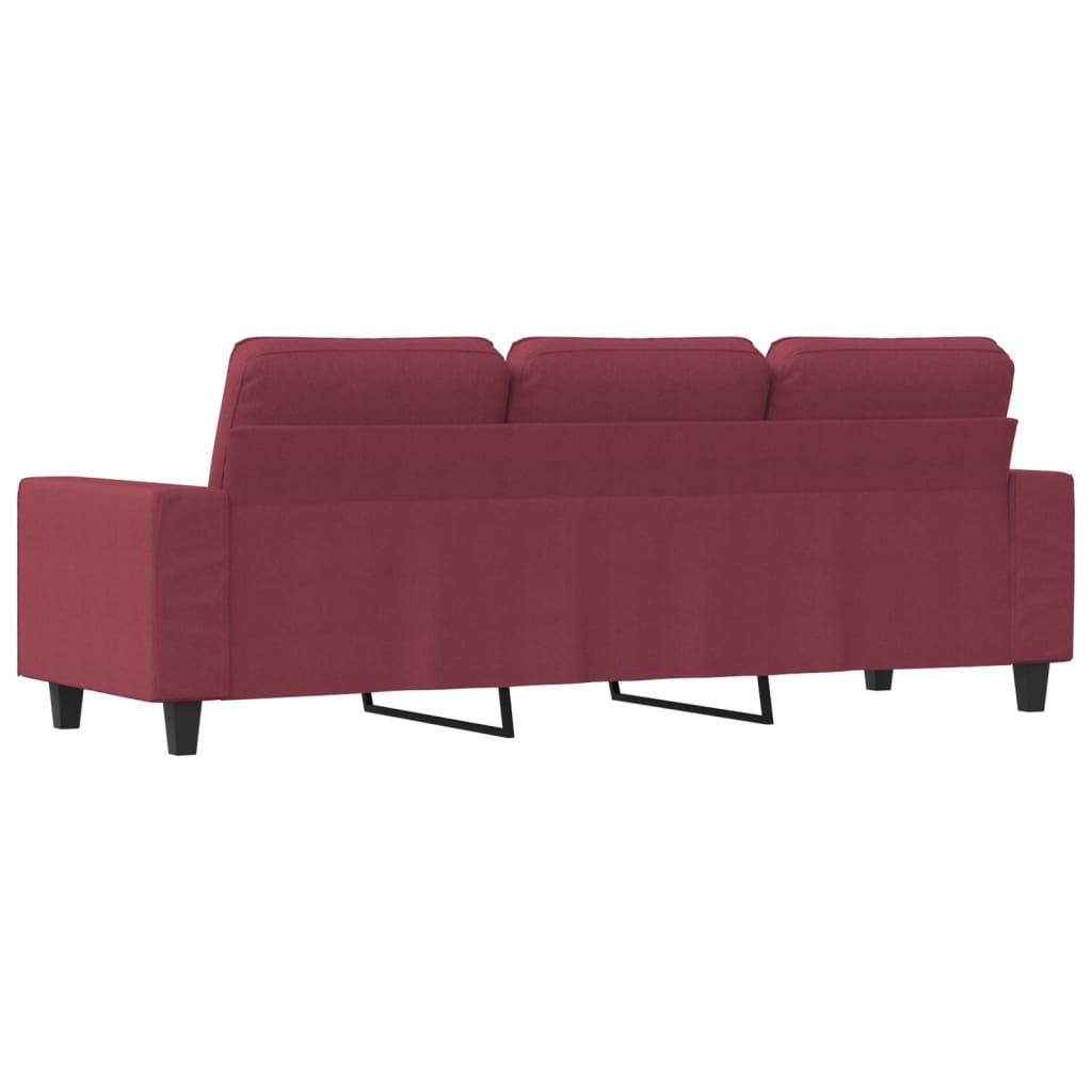 3-personers sofa 180 cm stof vinrød