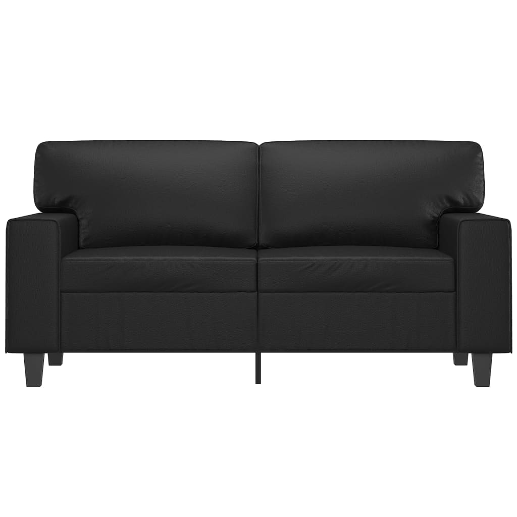 2-personers sofa 120 cm kunstlæder sort