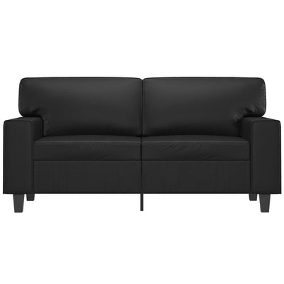 2-personers sofa 120 cm kunstlæder sort