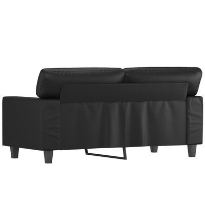 2-personers sofa 120 cm kunstlæder sort