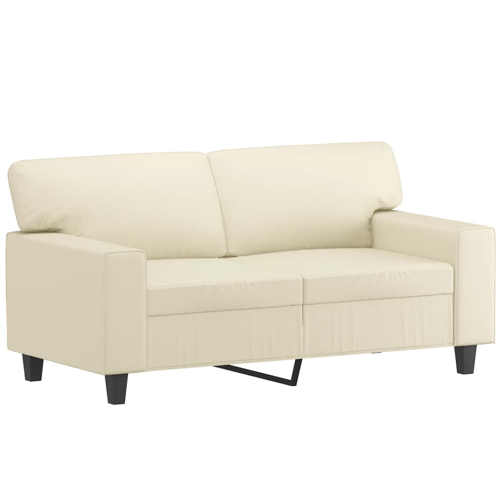 2-personers sofa 120 cm kunstlæder cremefarvet