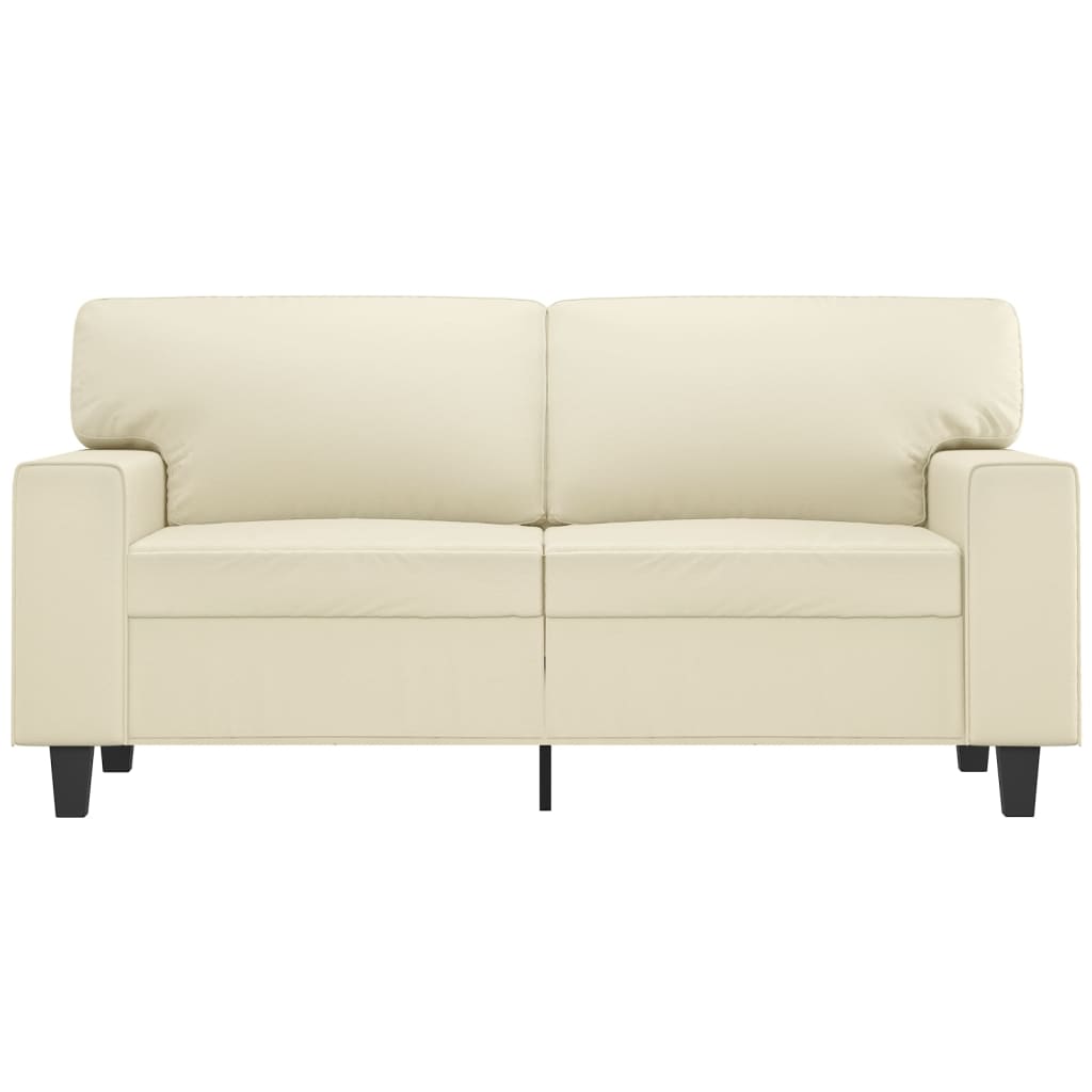 2-personers sofa 120 cm kunstlæder cremefarvet