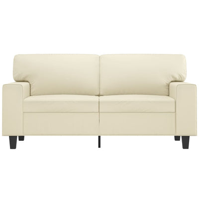 2-personers sofa 120 cm kunstlæder cremefarvet