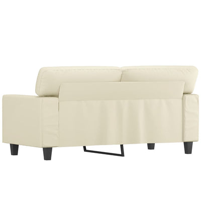 2-personers sofa 120 cm kunstlæder cremefarvet