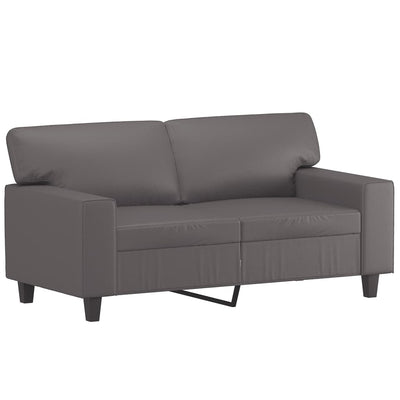 2-personers sofa 120 cm kunstlæder grå