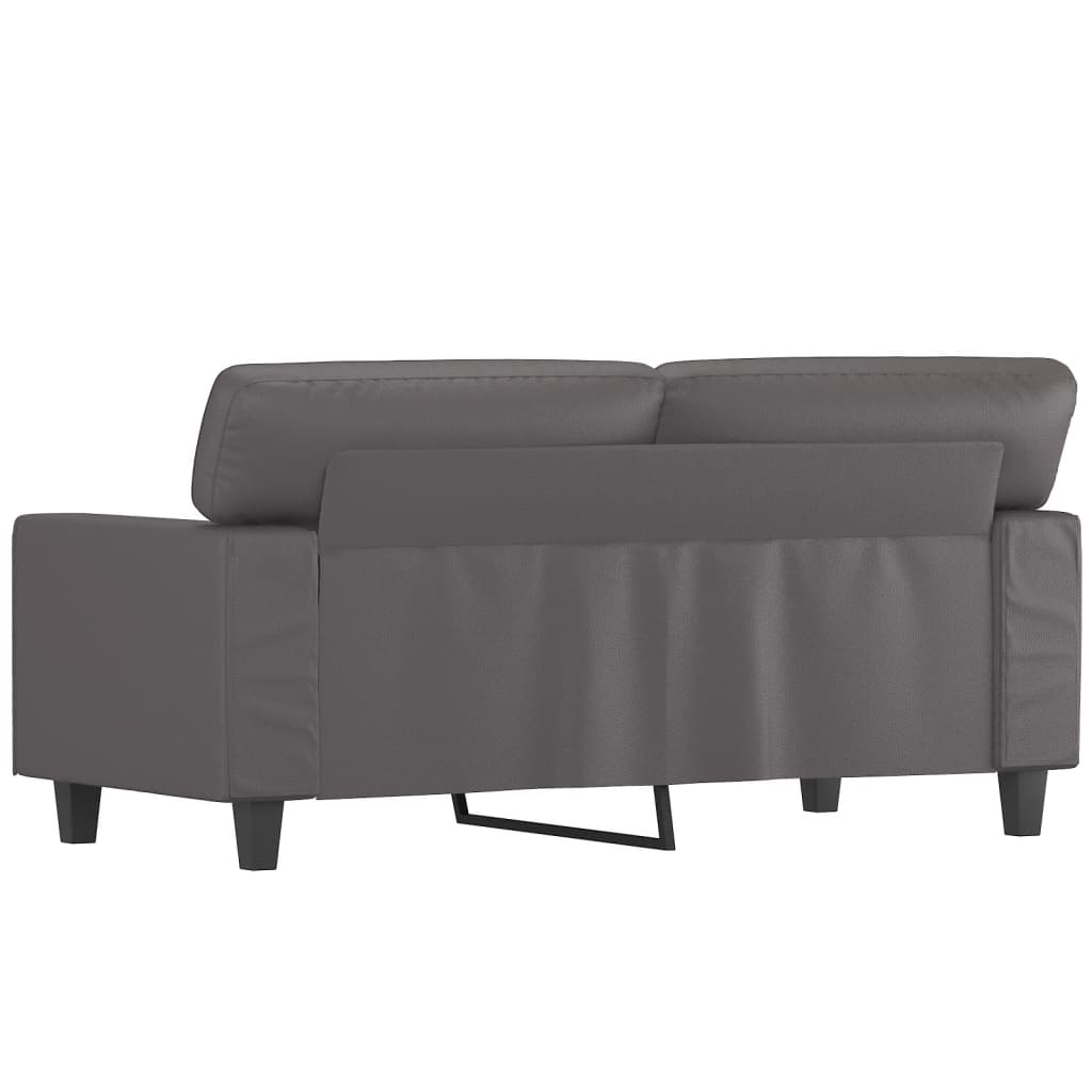 2-personers sofa 120 cm kunstlæder grå