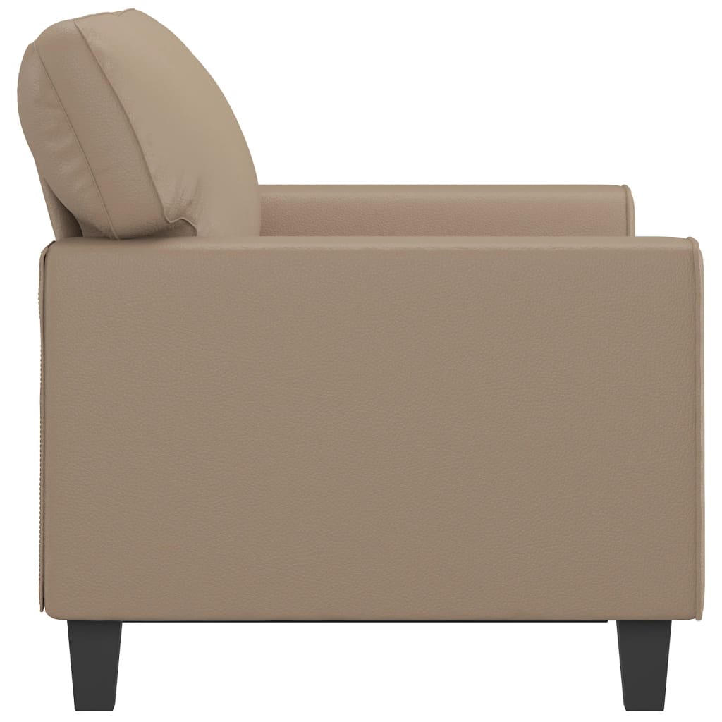 2-personers sofa 120 cm kunstlæder cappuccino