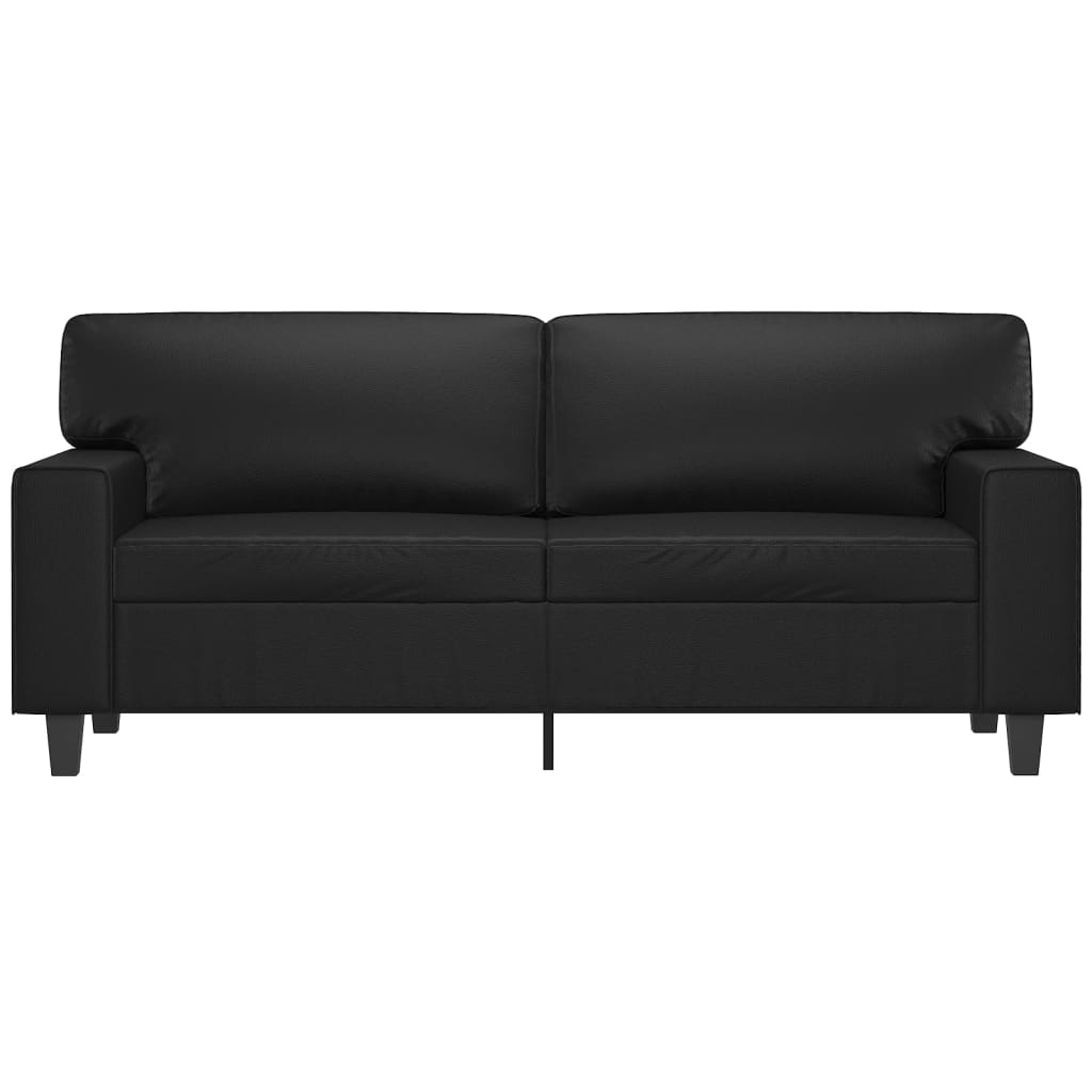 2-personers sofa 140 cm kunstlæder sort