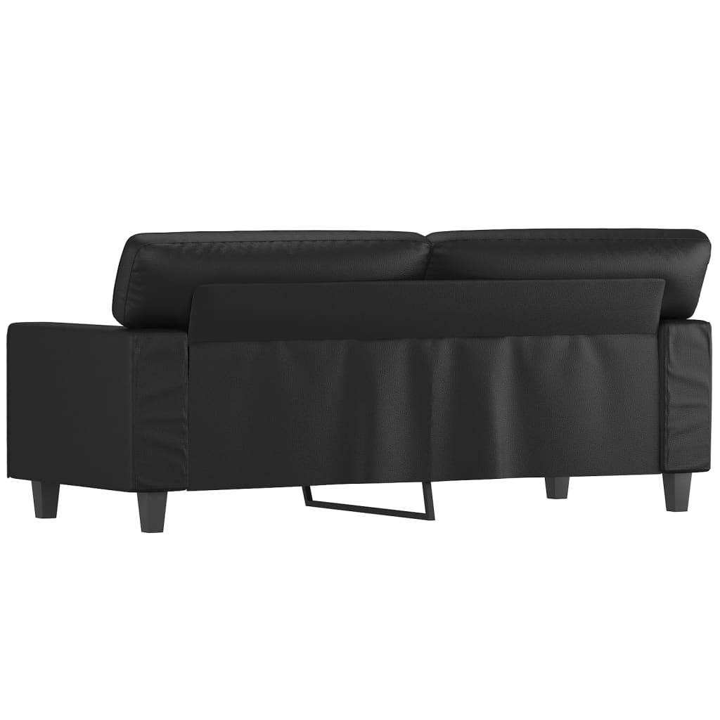 2-personers sofa 140 cm kunstlæder sort