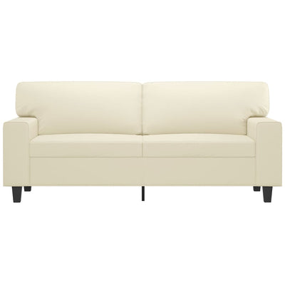 2-personers sofa 140 cm kunstlæder cremefarvet