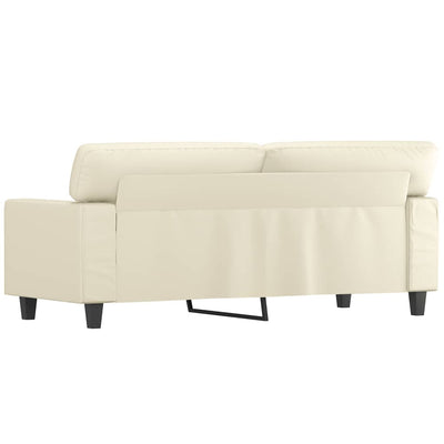 2-personers sofa 140 cm kunstlæder cremefarvet