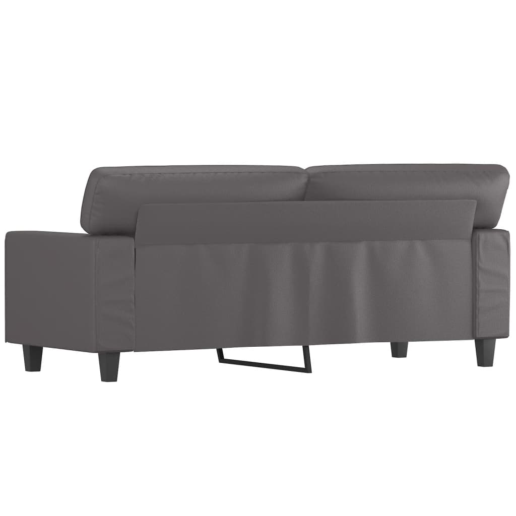 2-personers sofa 140 cm kunstlæder grå