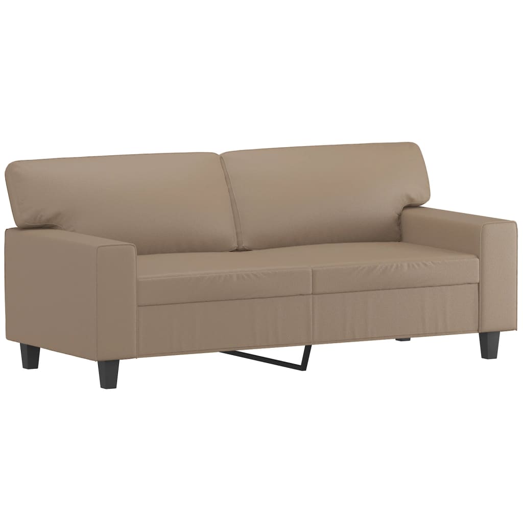 2-personers sofa 140 cm kunstlæder cappuccino