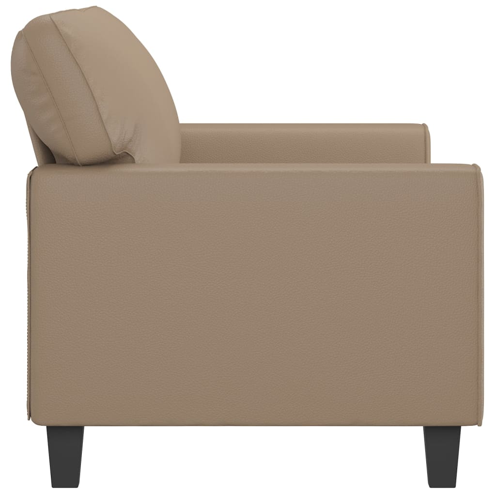 2-personers sofa 140 cm kunstlæder cappuccino