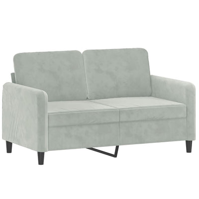 2-personers sofa 120 cm velour lysegrå