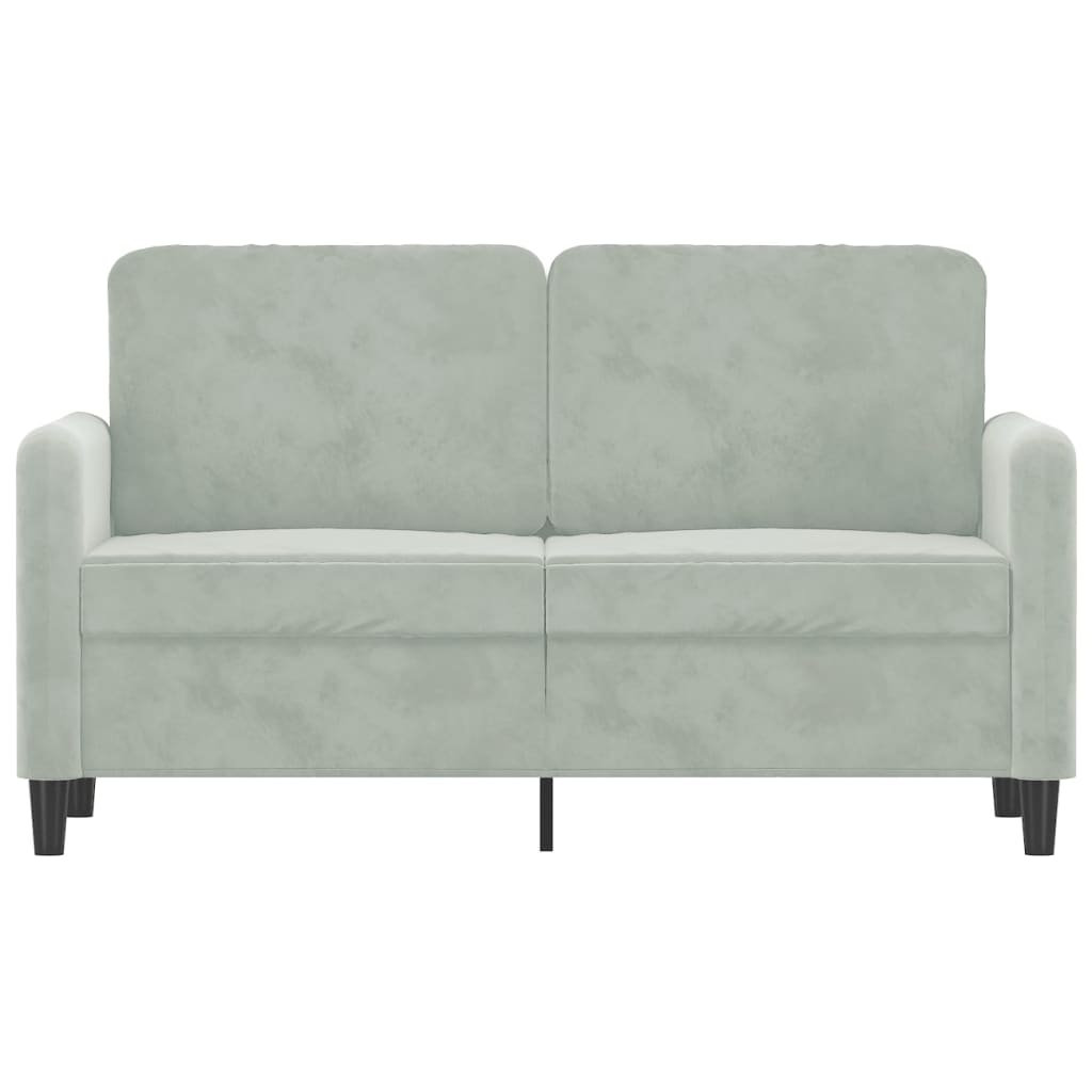 2-personers sofa 120 cm velour lysegrå