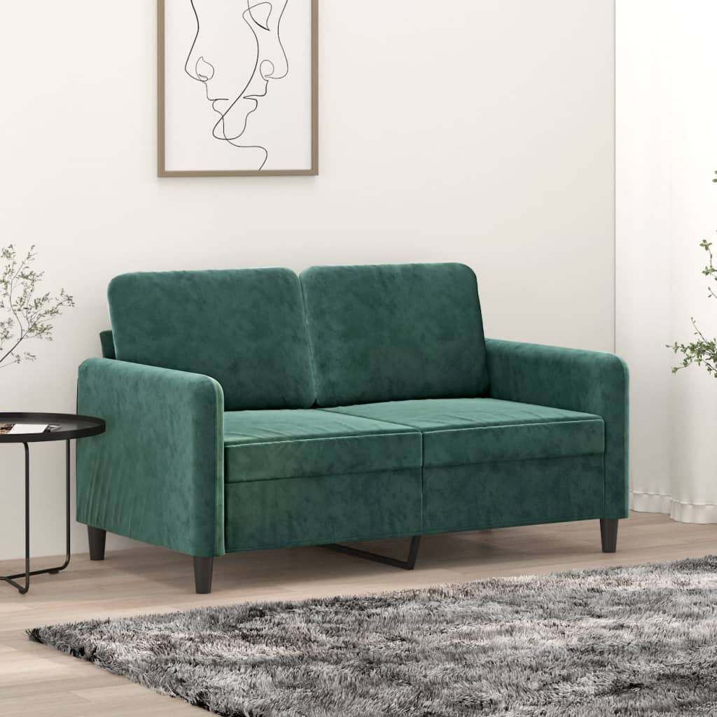 2-personers sofa 120 cm fløjl mørkegrøn