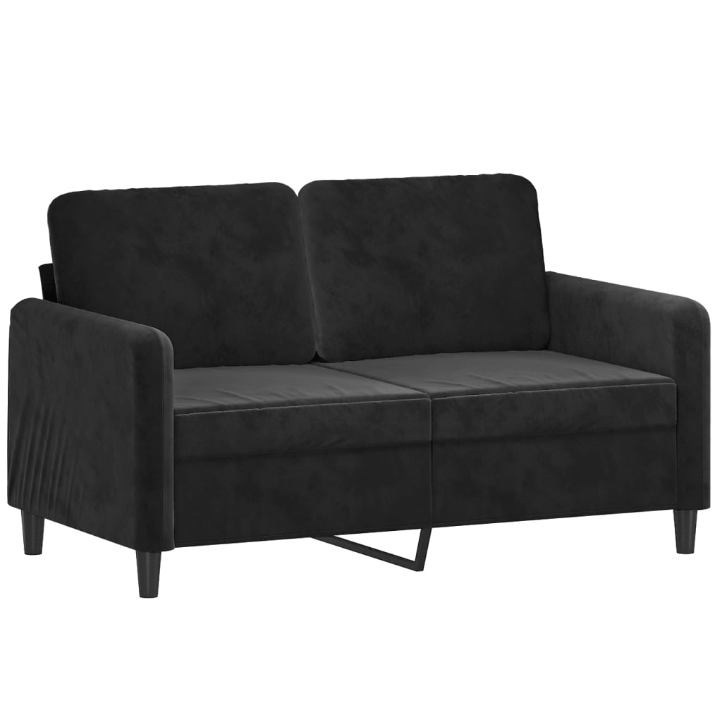 2-personers sofa 120 cm fløjl sort