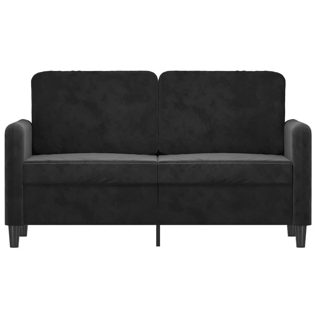 2-personers sofa 120 cm fløjl sort