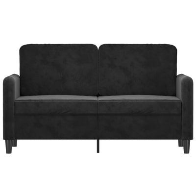 2-personers sofa 120 cm fløjl sort