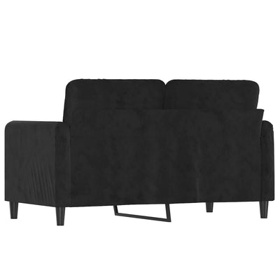 2-personers sofa 120 cm fløjl sort