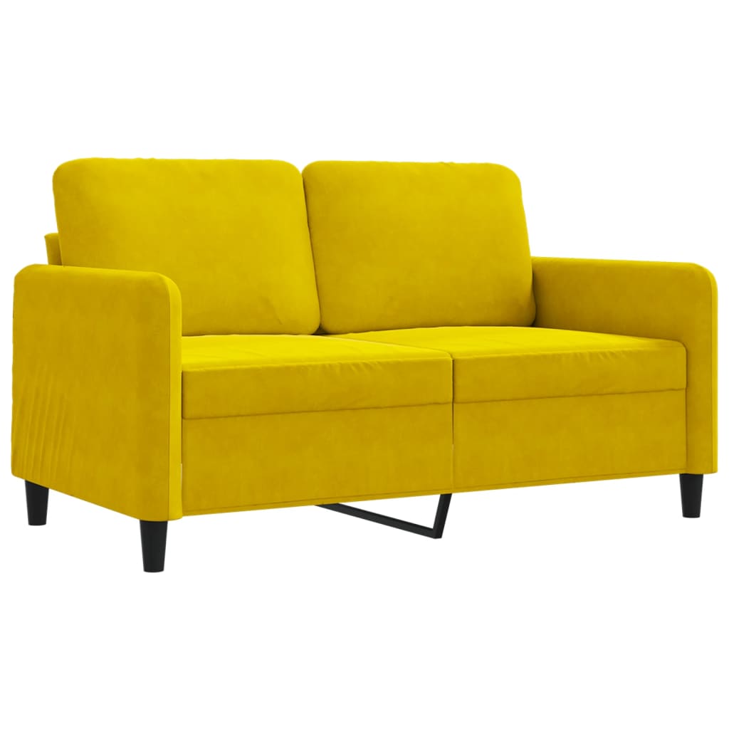 2-personers sofa 120 cm fløjl gul