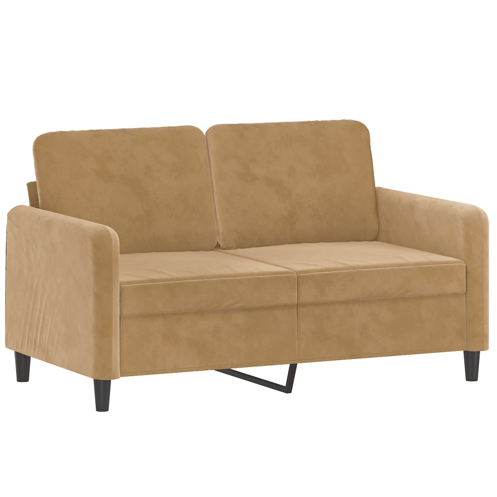 2-personers sofa 120 cm fløjl brun