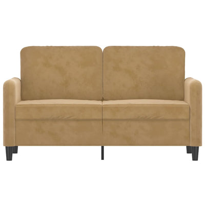 2-personers sofa 120 cm fløjl brun