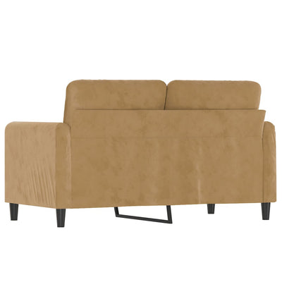 2-personers sofa 120 cm fløjl brun