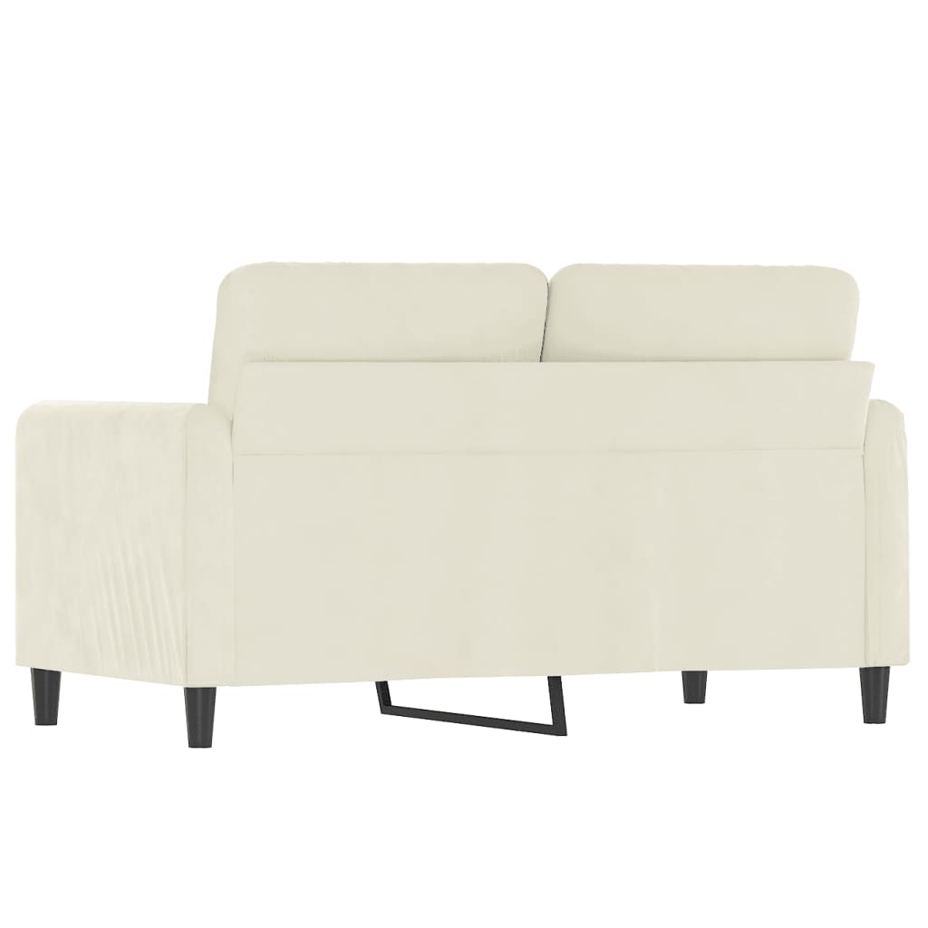 2-personers sofa 120 cm velour cremefarvet