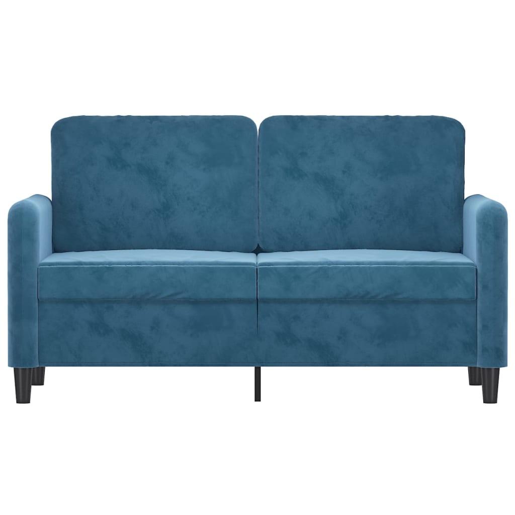 2-personers sofa 120 cm fløjl blå