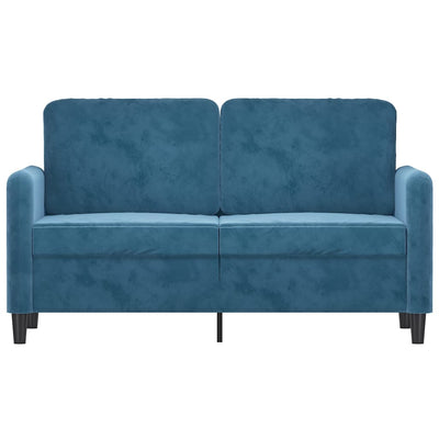 2-personers sofa 120 cm fløjl blå