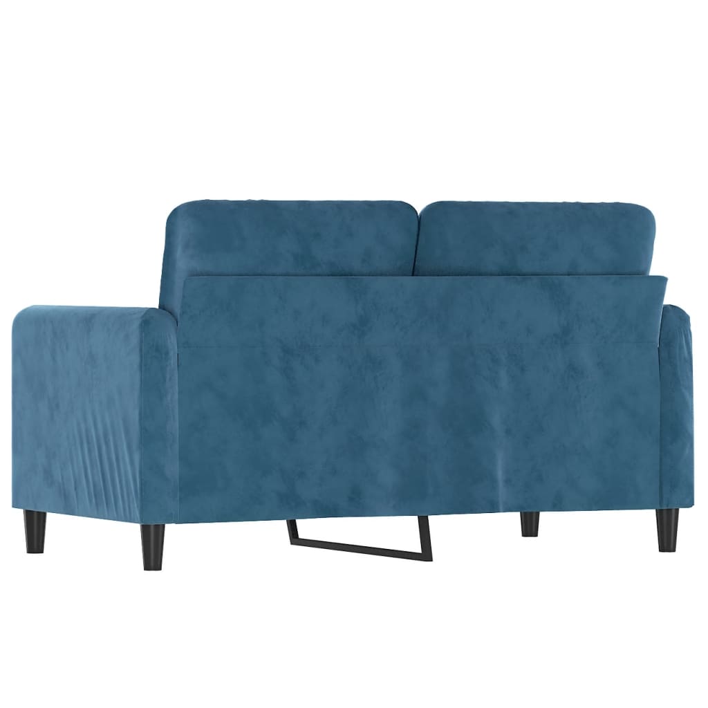 2-personers sofa 120 cm fløjl blå