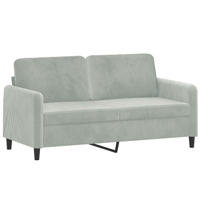 2-personers sofa 140 cm fløjl lysegrå