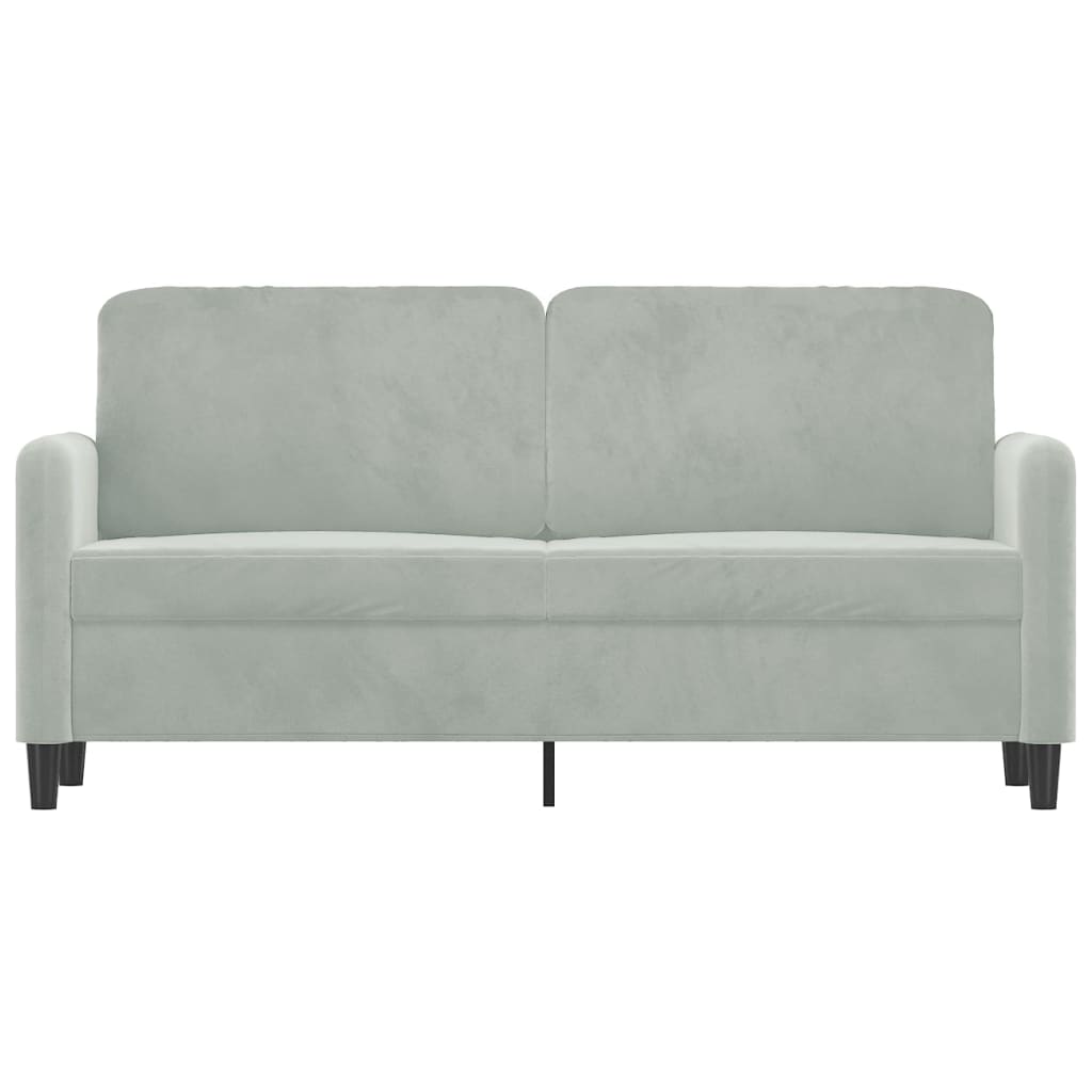 2-personers sofa 140 cm fløjl lysegrå