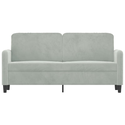 2-personers sofa 140 cm fløjl lysegrå