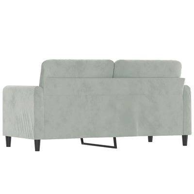 2-personers sofa 140 cm fløjl lysegrå