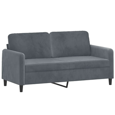 2-personers sofa 140 cm fløjl mørkegrå